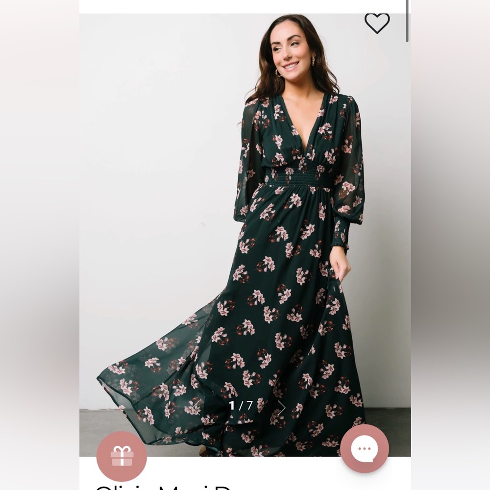 Baltic Born Olivia Maxi Dress - Green Floral - XS
